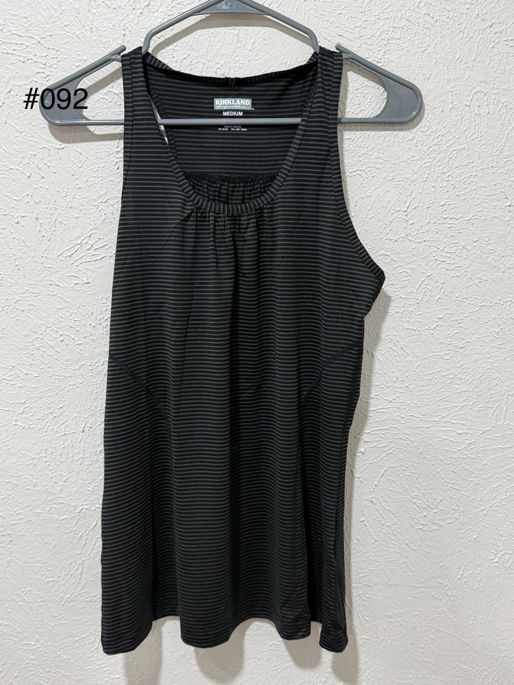 Kirkland Signature Black with Gray Stripe Tank Top